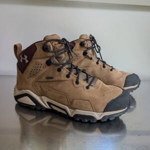 Under Armour Tabor Ridge Mid Gore-Tex Hiking Boots Tan Burgundy Women's 8.5
